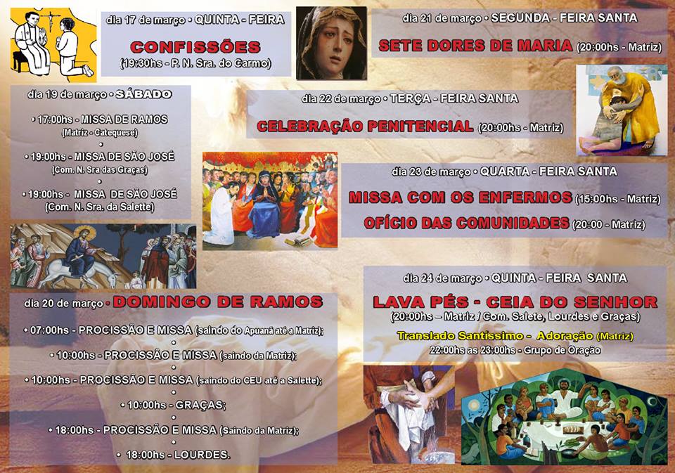 Programação da semana Santa