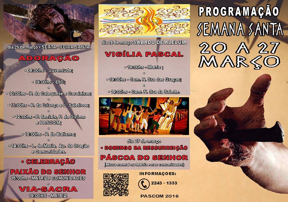 Programação da semana Santa - 2016