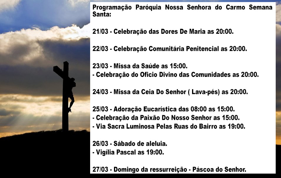 Programação da semana Santa - 2016