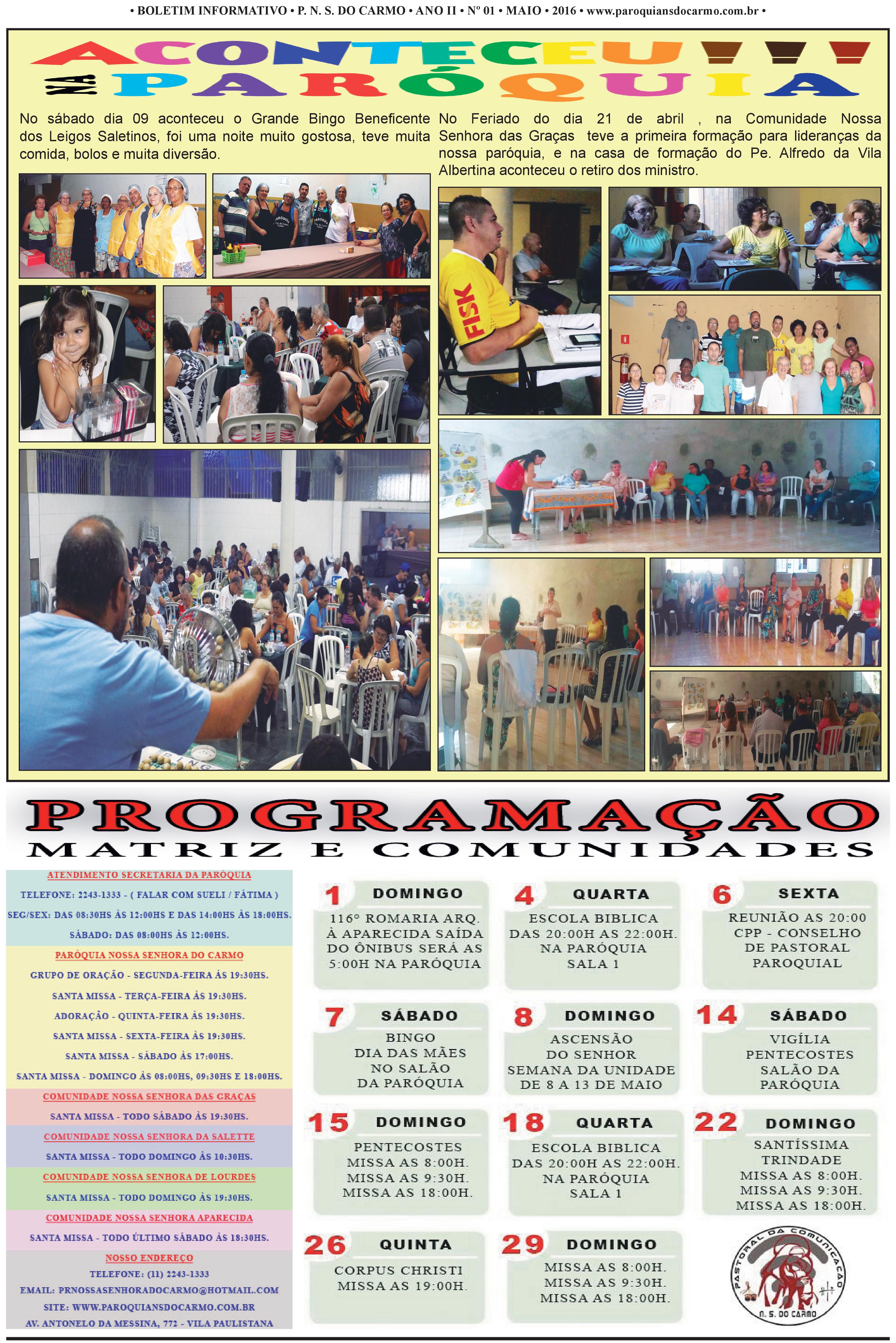 Info Carmo - Jornal da Paróquia Nossa Senhora do Carmo - Vila Paulistana