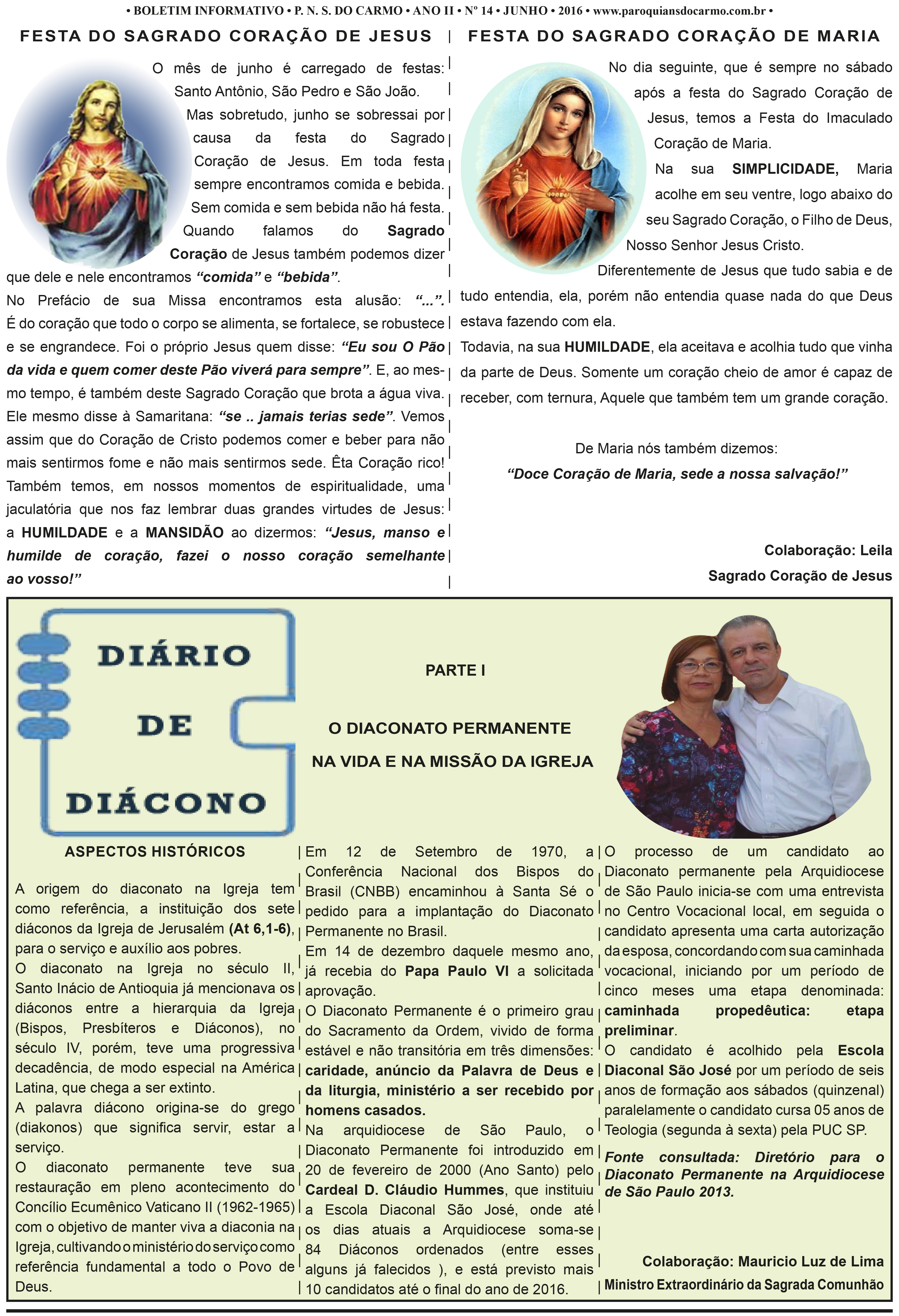 Info Carmo - Jornal da Paróquia Nossa Senhora do Carmo - Vila Paulistana