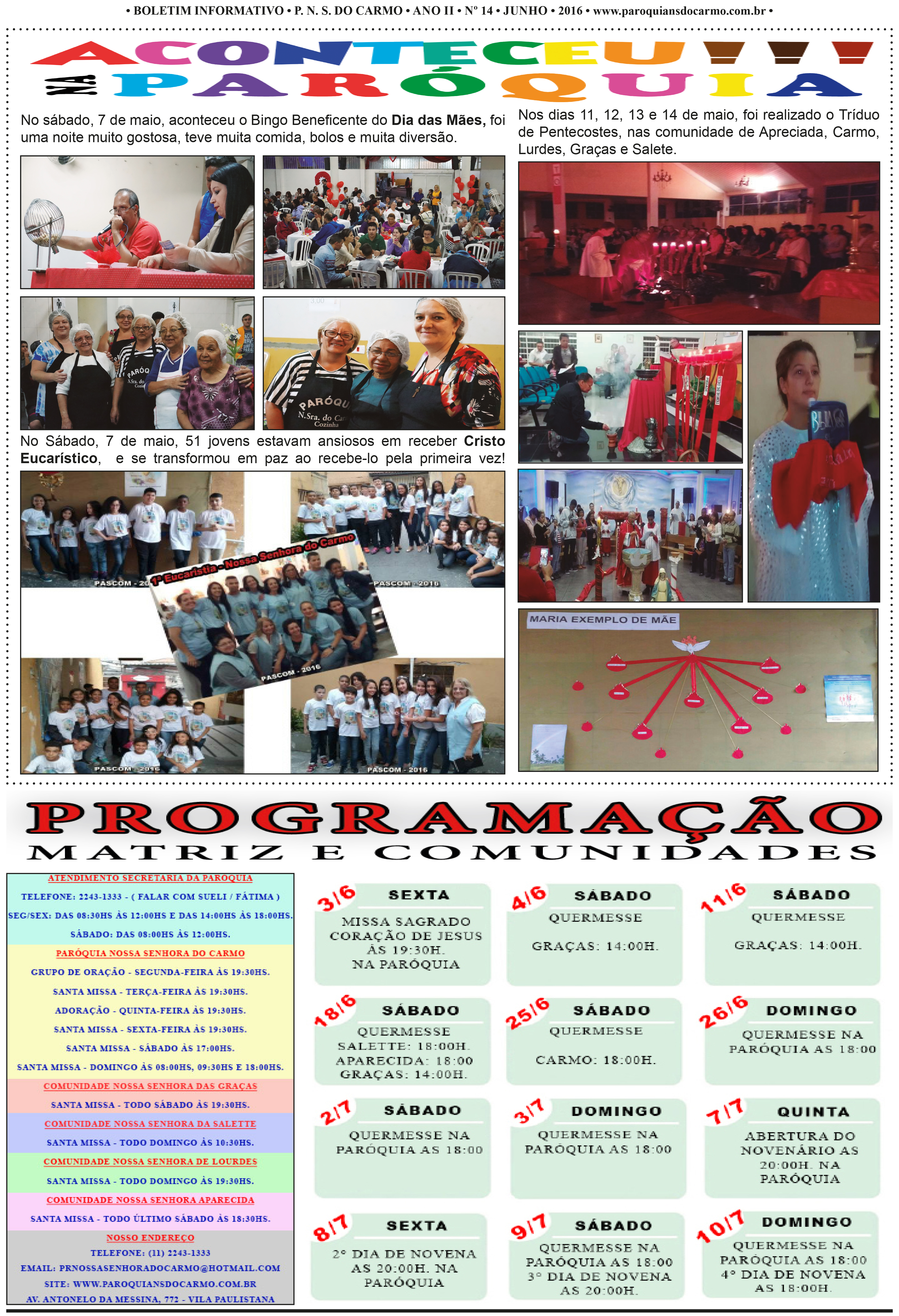 Info Carmo - Jornal da Paróquia Nossa Senhora do Carmo - Vila Paulistana