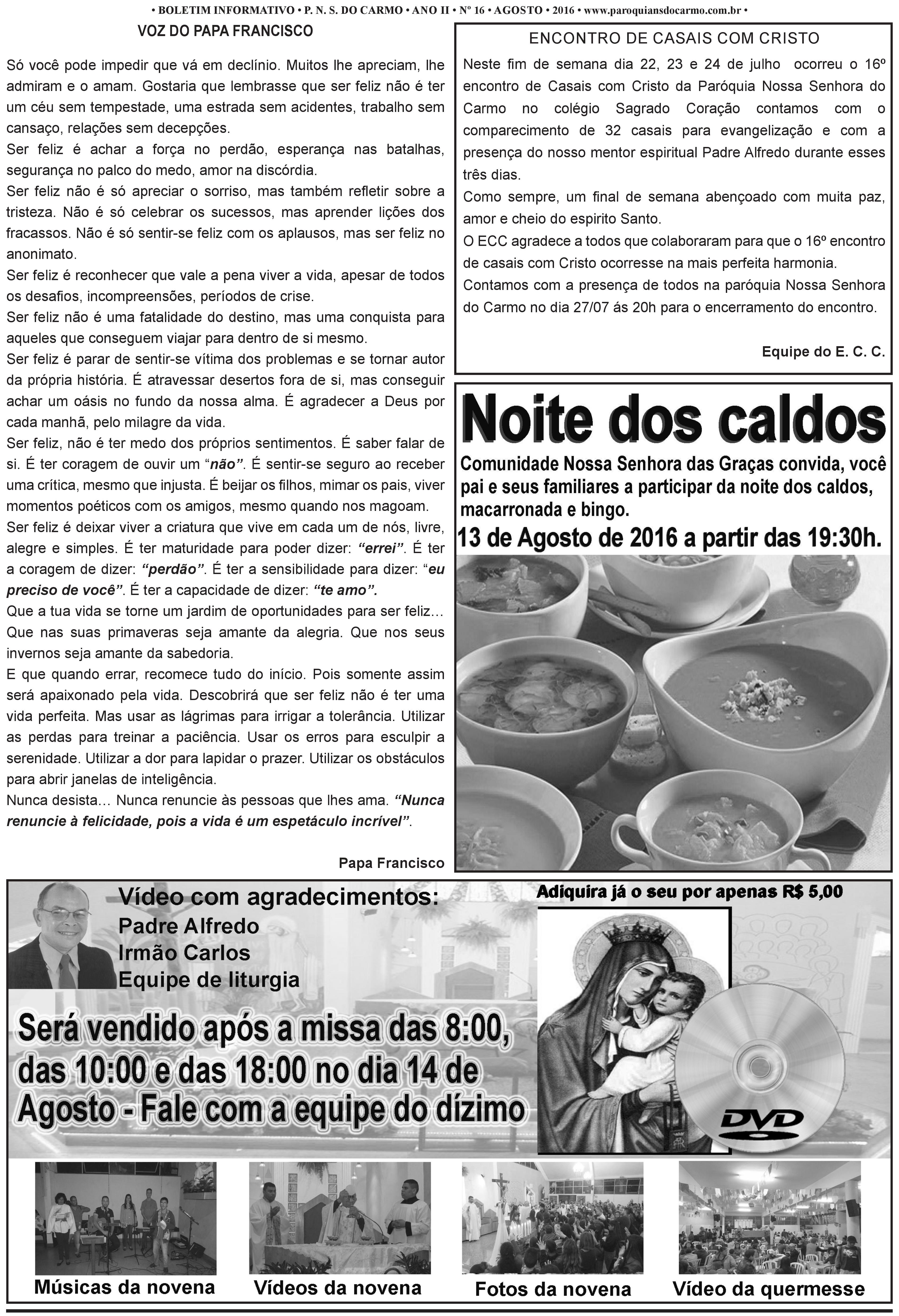 Info Carmo - Jornal da Paróquia Nossa Senhora do Carmo - Vila Paulistana