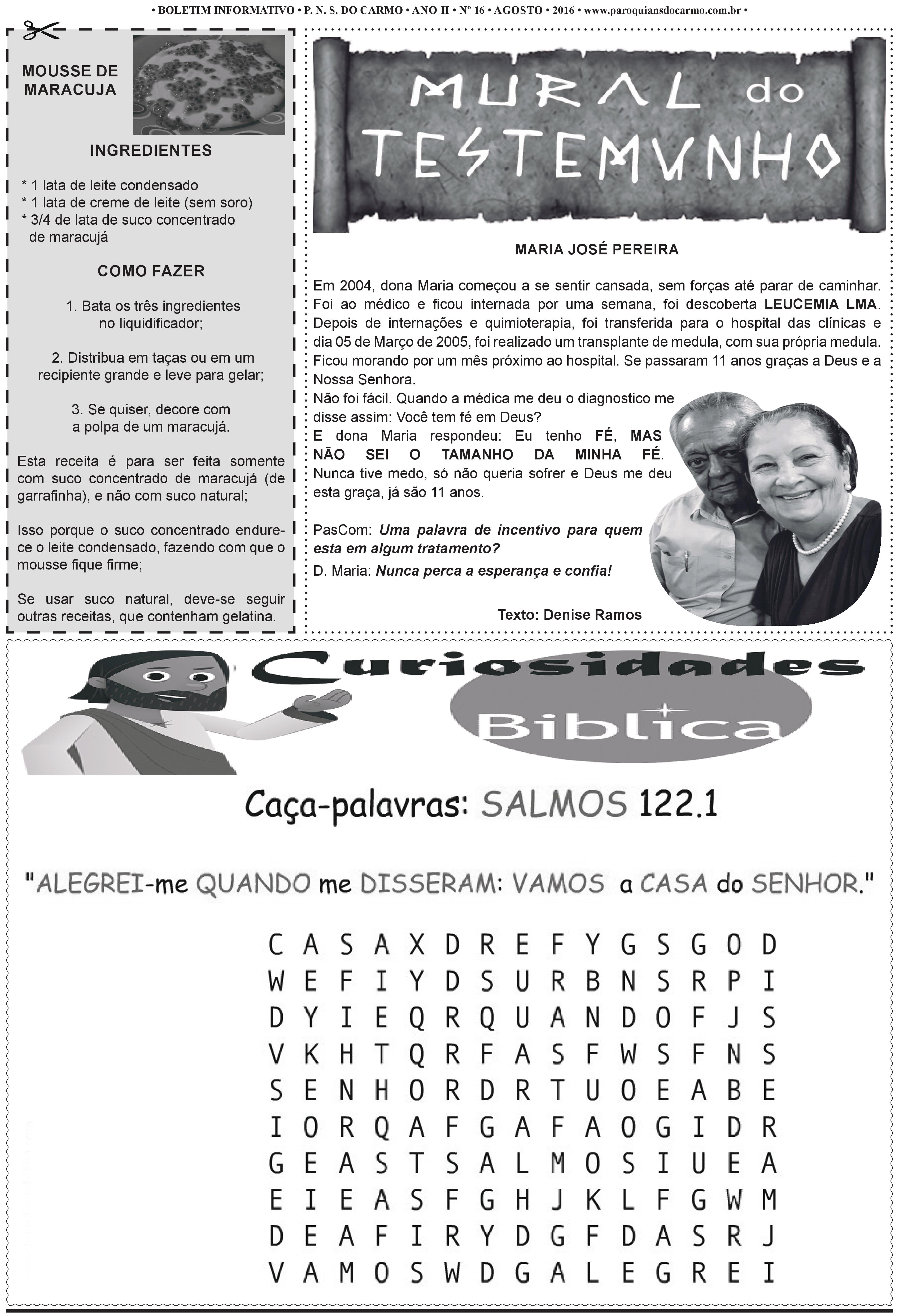 Info Carmo - Jornal da Paróquia Nossa Senhora do Carmo - Vila Paulistana