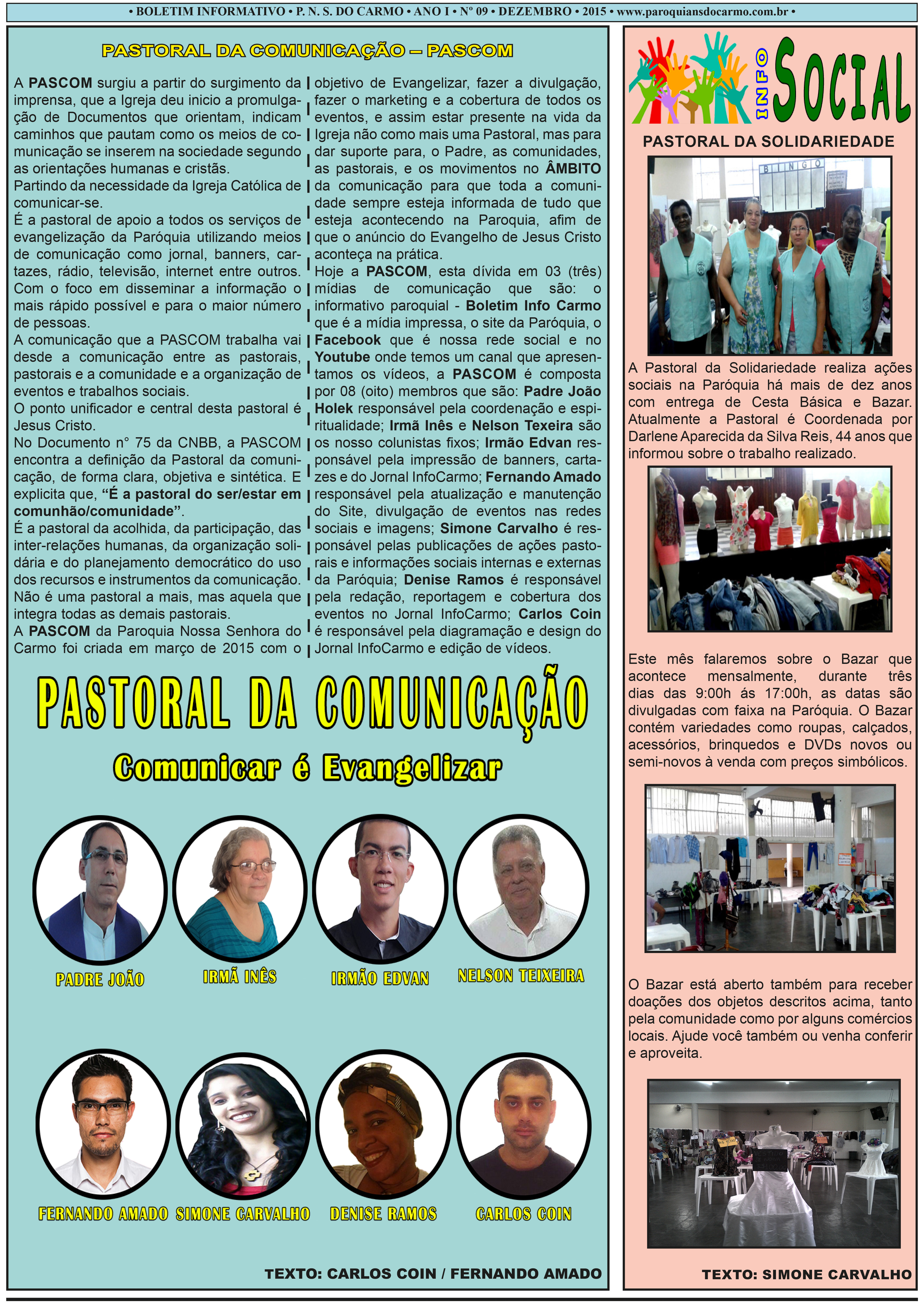 Info Carmo - Jornal da Paróquia Nossa Senhora do Carmo - Vila Paulistana