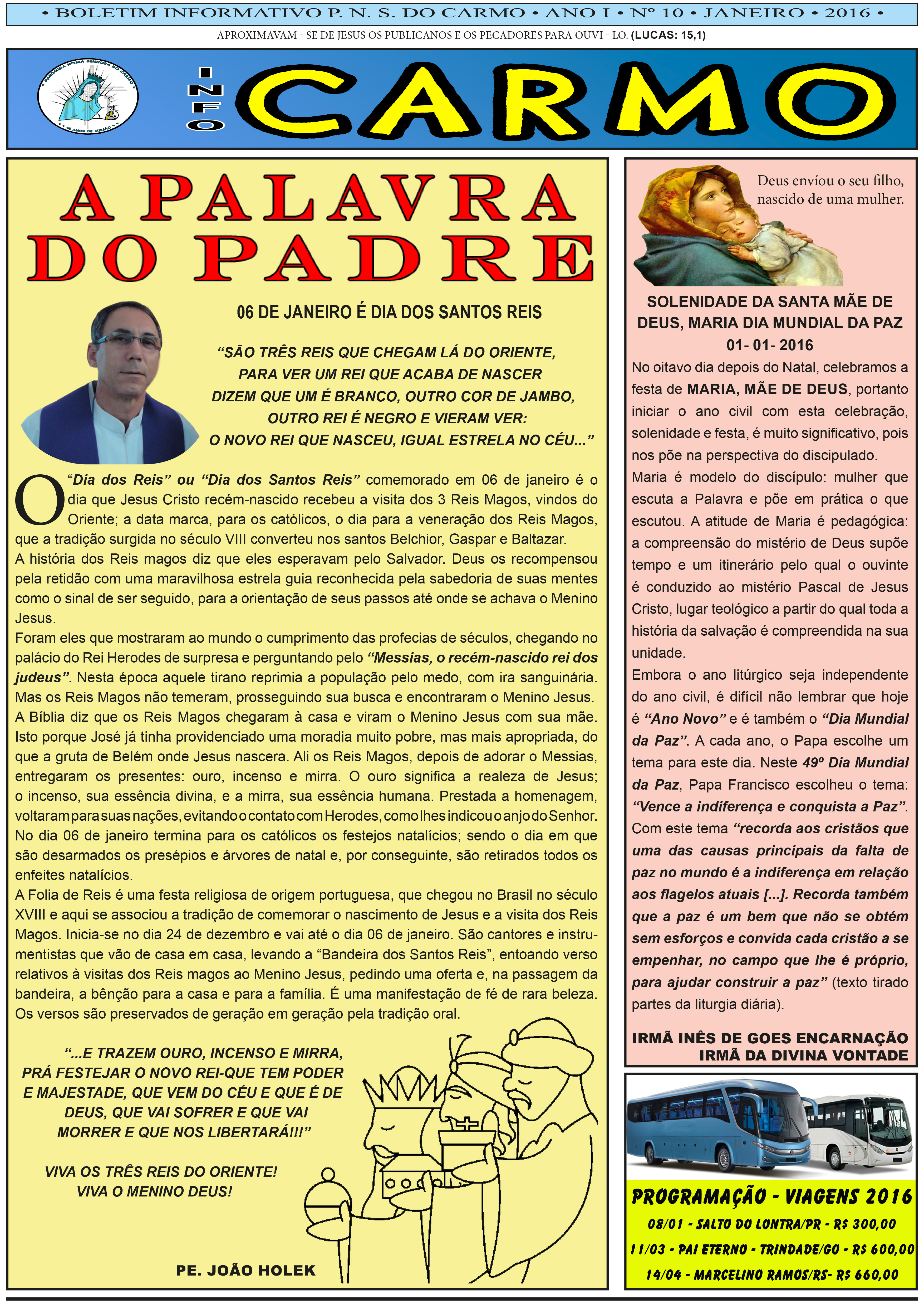 Info Carmo - Jornal da Paróquia Nossa Senhora do Carmo - Vila Paulistana